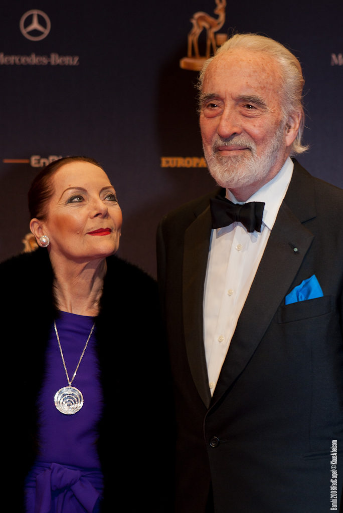 Actor: Sir Christopher Lee und Birgit Kroencke, Client: BadenOnline.de  Location: On Location Offenb